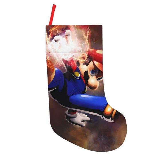 Saiise Mario Print 18 Inches Christmas Stockings,Large Stockings for for Christmas Xmas Tree Holiday Fireplace Family Decor Gifts