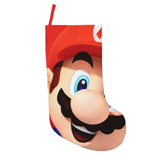 Saiise Mario Print 18 Inches Christmas Stockings,Large Stockings for for Christmas Xmas Tree Holiday Fireplace Family Decor Gifts