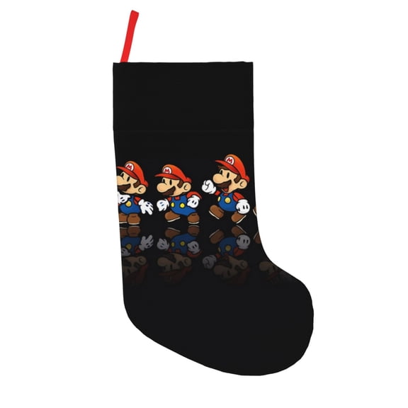 Saiise Mario Print 18 Inches Christmas Stockings,Large Stockings for for Christmas Xmas Tree Holiday Fireplace Family Decor Gifts