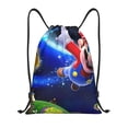 thumbnail image 1 of Saiise Mario Print Drawstring Backpack String Bag Sackpack Cinch Water Resistant for Gym Shopping Sport Yoga, 1 of 9