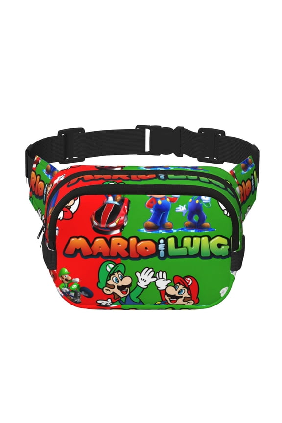 Mario Print Fanny Pack Crossbody Bag for Women and Men, Belt Bag for Hiking Bum Bag with Adjustable Strap, Waist pack for Running Workout Sports Travel
