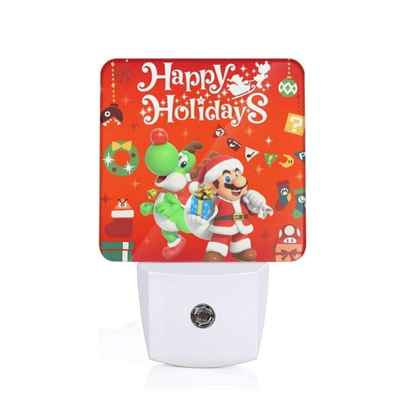 Saiise Mario Print LED Night Light for Bathroom,Hallway,Bedroom,Kids Room,Stairway-EU