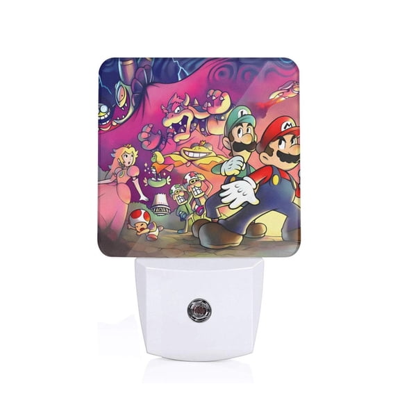 Saiise Mario Print LED Night Light for Bathroom,Hallway,Bedroom,Kids Room,Stairway-EU