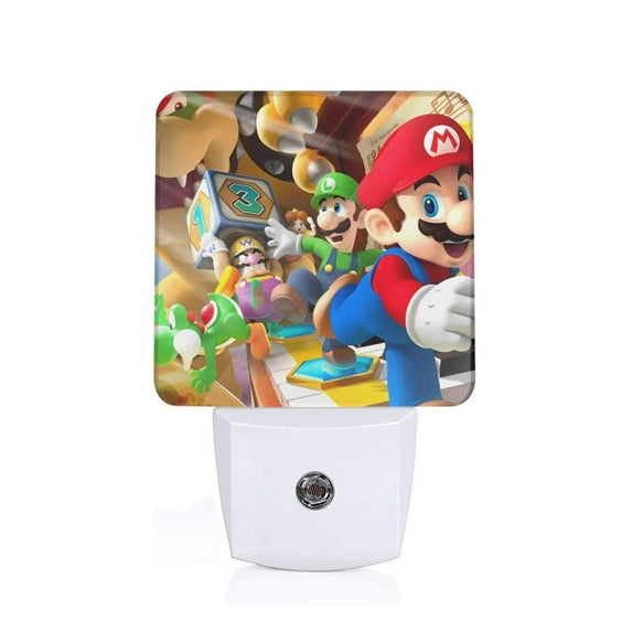 Saiise Mario Print LED Night Light for Bathroom,Hallway,Bedroom,Kids Room,Stairway-EU