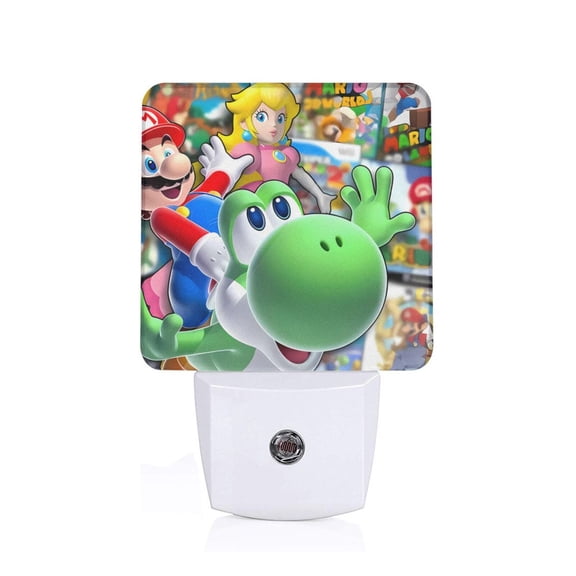 Saiise Mario Print LED Night Light for Bathroom,Hallway,Bedroom,Kids Room,Stairway-EU