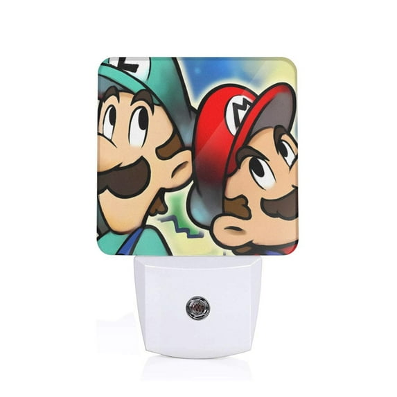 Saiise Mario Print LED Night Light for Bathroom,Hallway,Bedroom,Kids Room,Stairway-EU