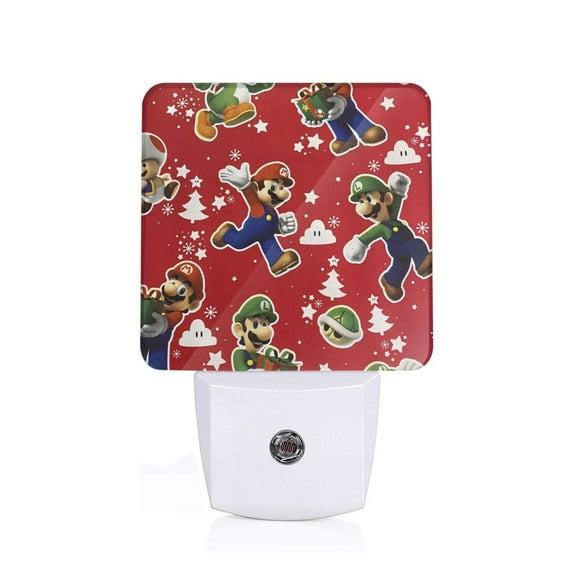 Saiise Mario Print LED Night Light for Bathroom,Hallway,Bedroom,Kids Room,Stairway-EU