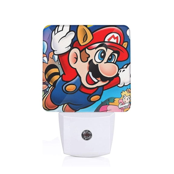 Saiise Mario Print LED Night Light for Bathroom,Hallway,Bedroom,Kids Room,Stairway-UK