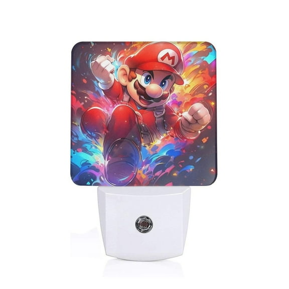 Saiise Mario Print LED Night Light for Bathroom,Hallway,Bedroom,Kids Room,Stairway-UK