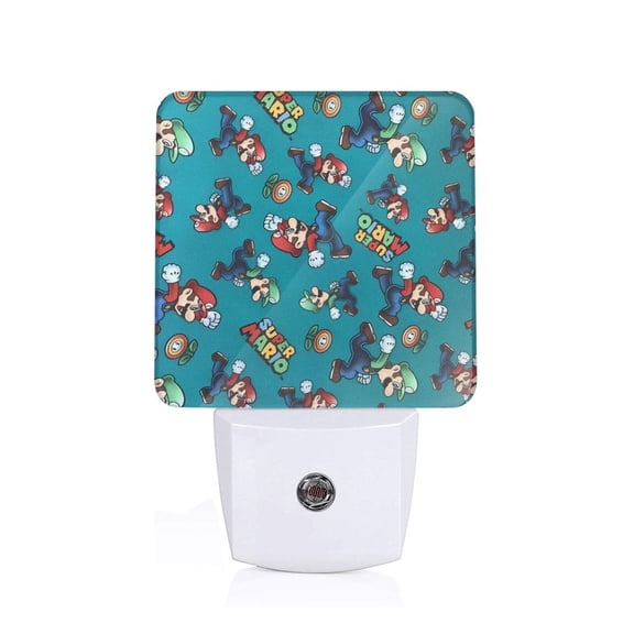 Saiise Mario Print LED Night Light for Bathroom,Hallway,Bedroom,Kids Room,Stairway-US