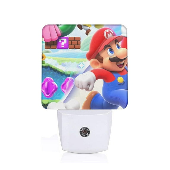 Saiise Mario Print LED Night Light for Bathroom,Hallway,Bedroom,Kids Room,Stairway-US