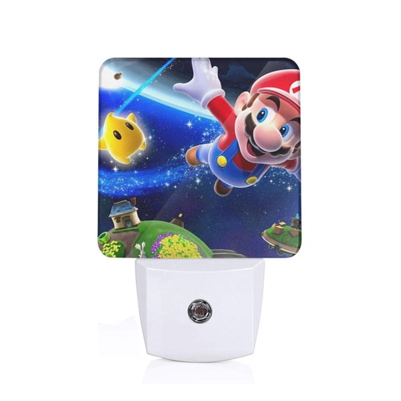 Saiise Mario Print LED Night Light for Bathroom,Hallway,Bedroom,Kids Room,Stairway-US