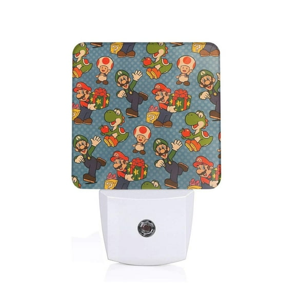 Saiise Mario Print LED Night Light for Bathroom,Hallway,Bedroom,Kids Room,Stairway-US