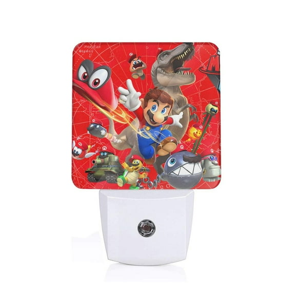 Saiise Mario Print LED Night Light for Bathroom,Hallway,Bedroom,Kids Room,Stairway-US