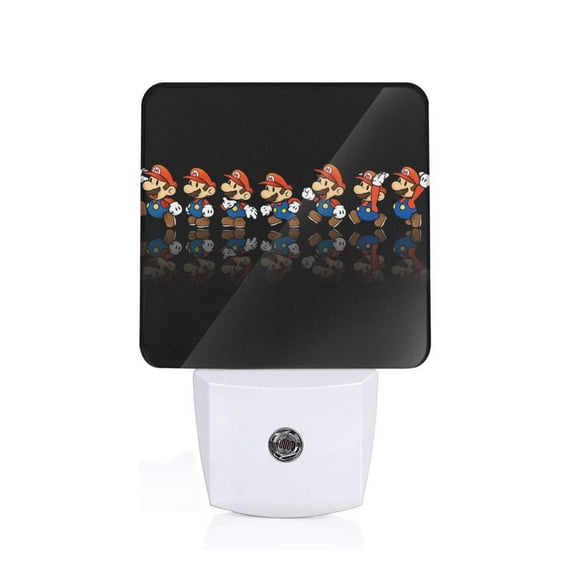 Saiise Mario Print LED Night Light for Bathroom,Hallway,Bedroom,Kids Room,Stairway-US