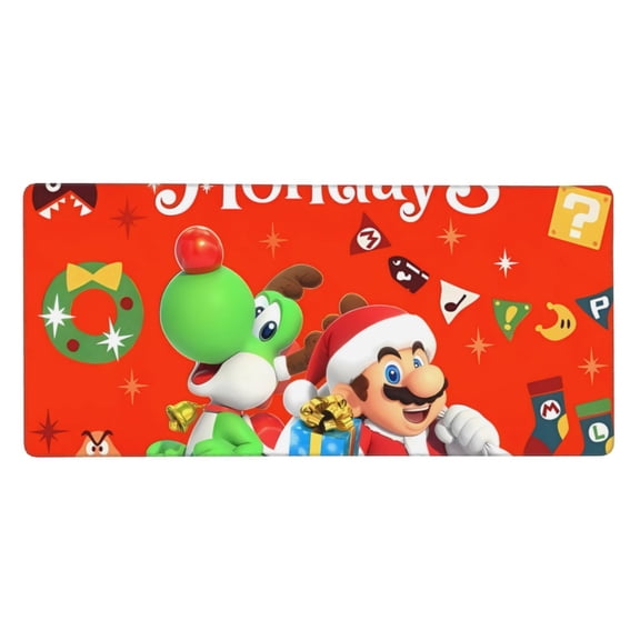 Saiise Mario Print Large Mouse Pad & Computer Game Mouse Mat Non-Slip Rubber Mice Pads (Mario ,35.5" x 16")