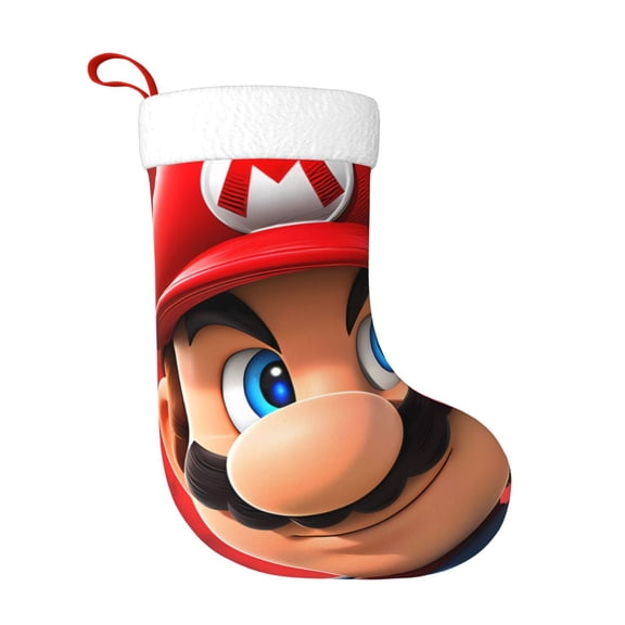 Saiise Mario U Print 17.7 Inches Christmas Stockings,Large Stockings for for Christmas Xmas Tree Holiday Fireplace Family Decor Gifts