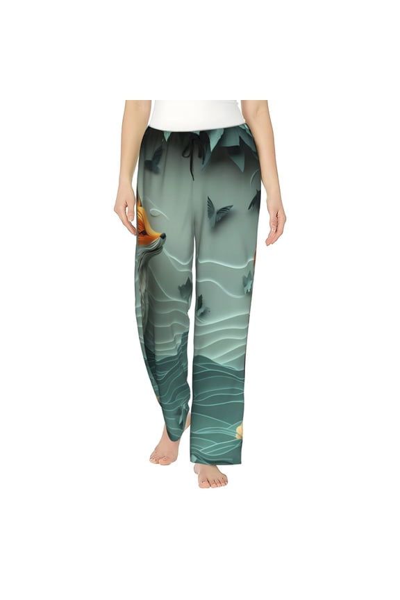 Paper Fox Crow Fantasy Womens Pajama Pants Stretch Comfy Lounge Pants Drawstring Sleep Bottoms with Pockets-X-Large