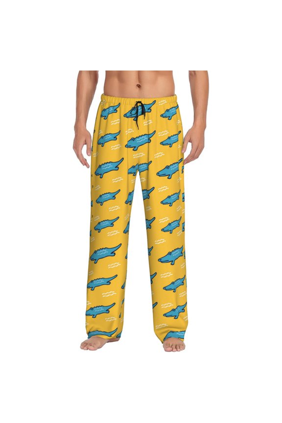 Party Shark Cute Print Mens Pajama Pants for Men,Mens Lounge Pants,Funny Gifts for Men,Men's Pajama Bottoms-Medium