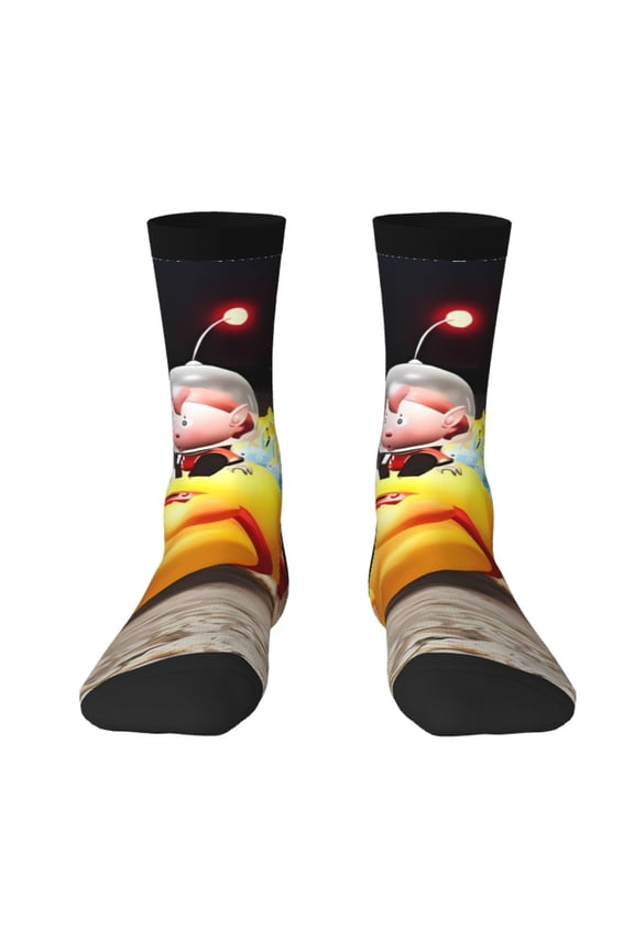 Pikmin Funny Socks Men Women Adults Novelty Graphic Crew Tube Socks Crazy Design Casual Dress Socks for Sports,Running,Travel
