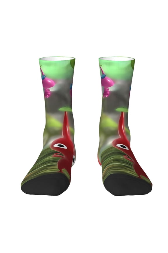 Pikmin Funny Socks Men Women Adults Novelty Graphic Crew Tube Socks Crazy Design Casual Dress Socks for Sports,Running,Travel