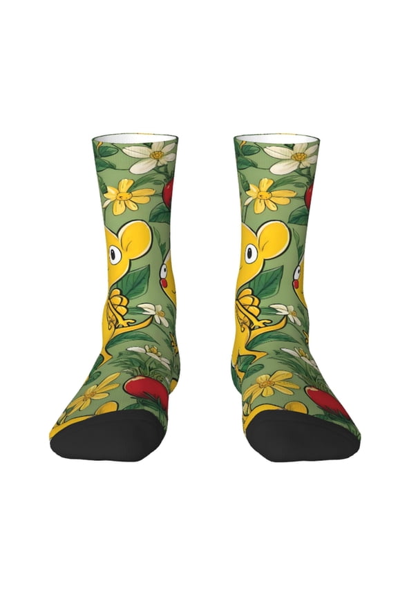 Pikmin Funny Socks Men Women Adults Novelty Graphic Crew Tube Socks Crazy Design Casual Dress Socks for Sports,Running,Travel