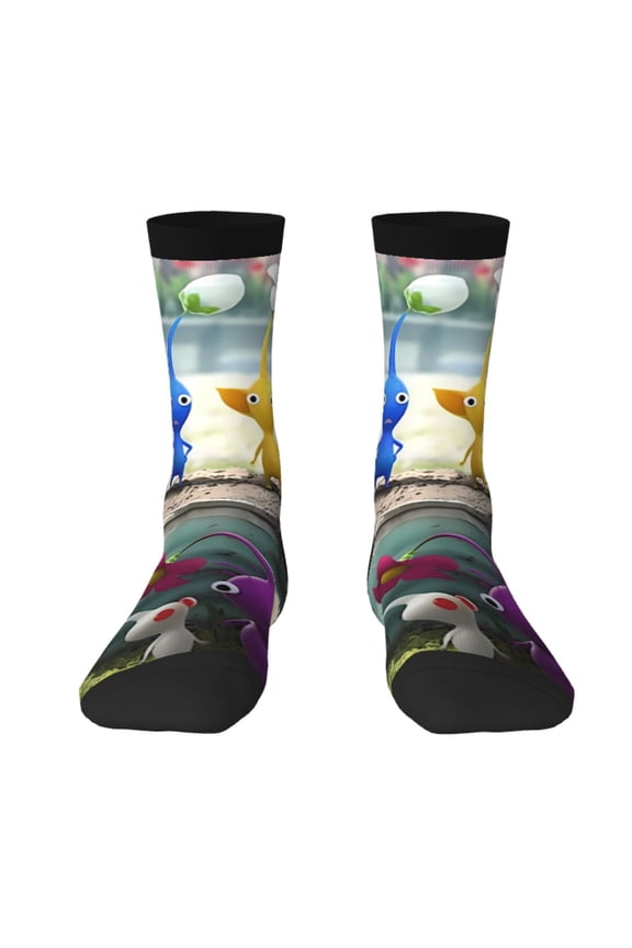 Pikmin Funny Socks Men Women Adults Novelty Graphic Crew Tube Socks Crazy Design Casual Dress Socks for Sports,Running,Travel