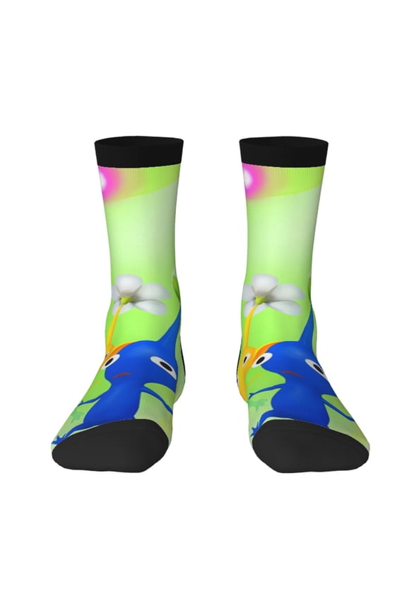 Pikmin Funny Socks Men Women Adults Novelty Graphic Crew Tube Socks Crazy Design Casual Dress Socks for Sports,Running,Travel