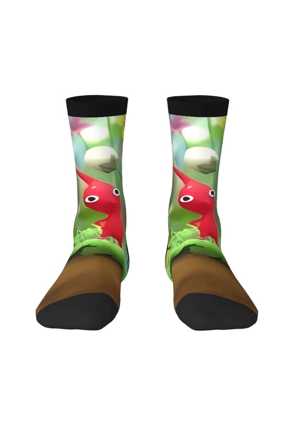 Pikmin Funny Socks Men Women Adults Novelty Graphic Crew Tube Socks Crazy Design Casual Dress Socks for Sports,Running,Travel