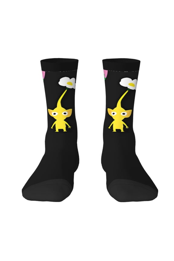 Pikmin Funny Socks Men Women Adults Novelty Graphic Crew Tube Socks Crazy Design Casual Dress Socks for Sports,Running,Travel