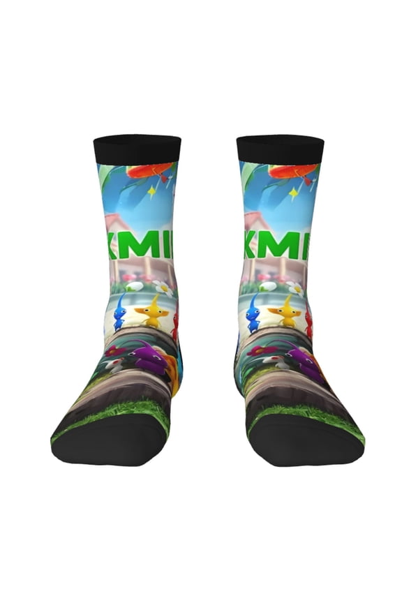 Pikmin Funny Socks Men Women Adults Novelty Graphic Crew Tube Socks Crazy Design Casual Dress Socks for Sports,Running,Travel