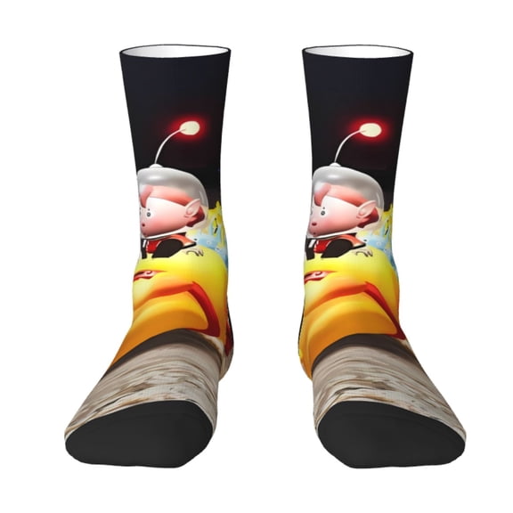 Saiise Pikmin Funny Socks Men Women Adults Novelty Graphic Crew Tube Socks Crazy Design Casual Dress Socks for Sports,Running,Travel