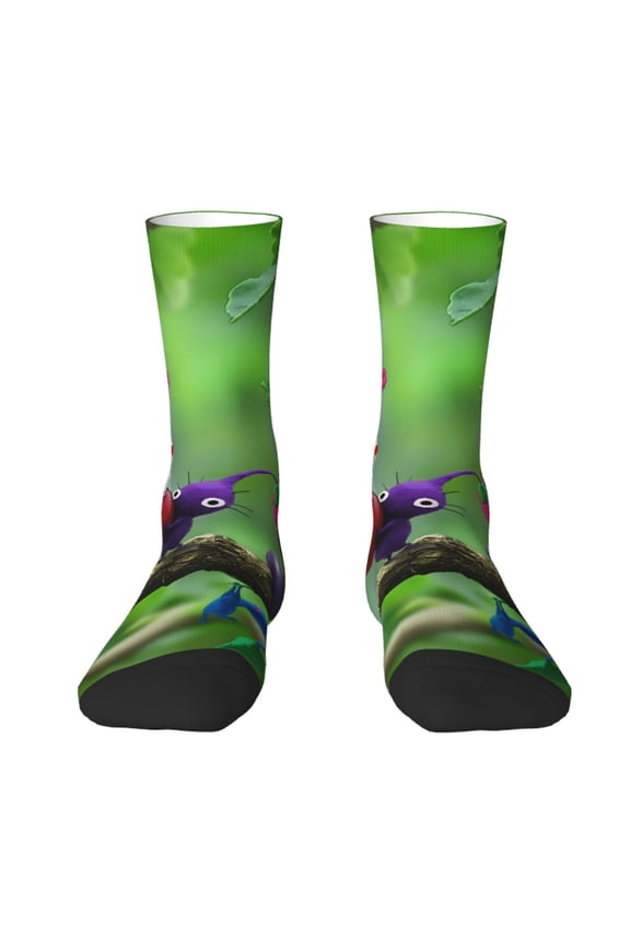 Pikmin Funny Socks Men Women Adults Novelty Graphic Crew Tube Socks Crazy Design Casual Dress Socks for Sports,Running,Travel