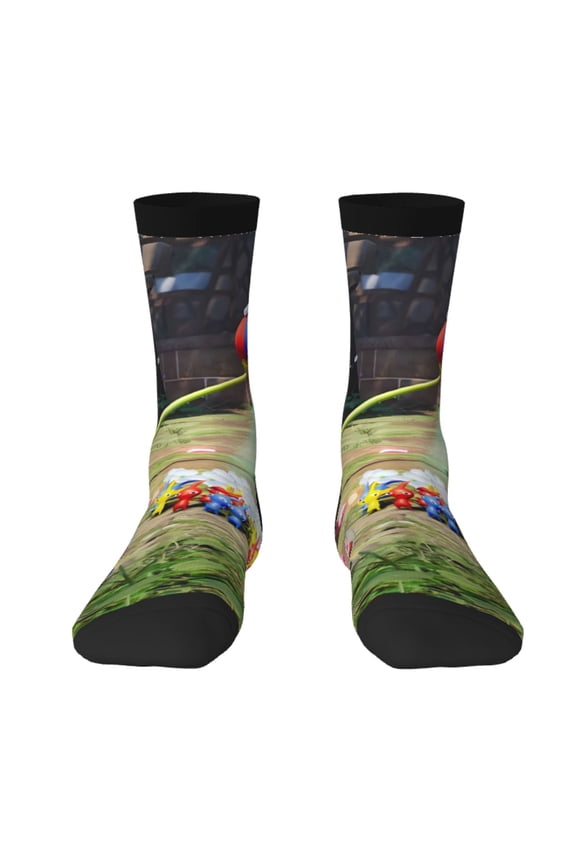 Pikmin Funny Socks Men Women Adults Novelty Graphic Crew Tube Socks Crazy Design Casual Dress Socks for Sports,Running,Travel