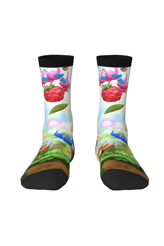 Pikmin Funny Socks Men Women Adults Novelty Graphic Crew Tube Socks Crazy Design Casual Dress Socks for Sports,Running,Travel