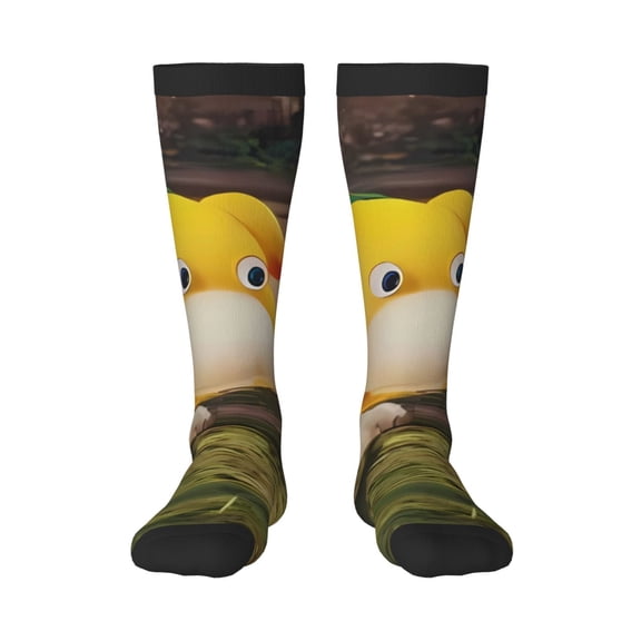 Saiise Pikmin Funny Socks Men Women Boys Kids Adults Novelty Graphic Crew Tube Socks Crazy Design Casual Dress Socks for Sports,Running,Travel