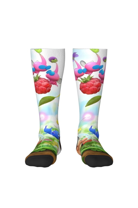 Pikmin Funny Socks Men Women Boys Kids Adults Novelty Graphic Crew Tube Socks Crazy Design Casual Dress Socks for Sports,Running,Travel