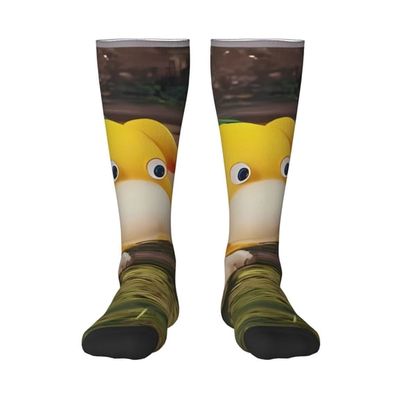 Saiise Pikmin Funny Socks Men Women Boys Kids Adults Novelty Graphic Crew Tube Socks Crazy Design Casual Dress Socks for Sports,Running,Travel