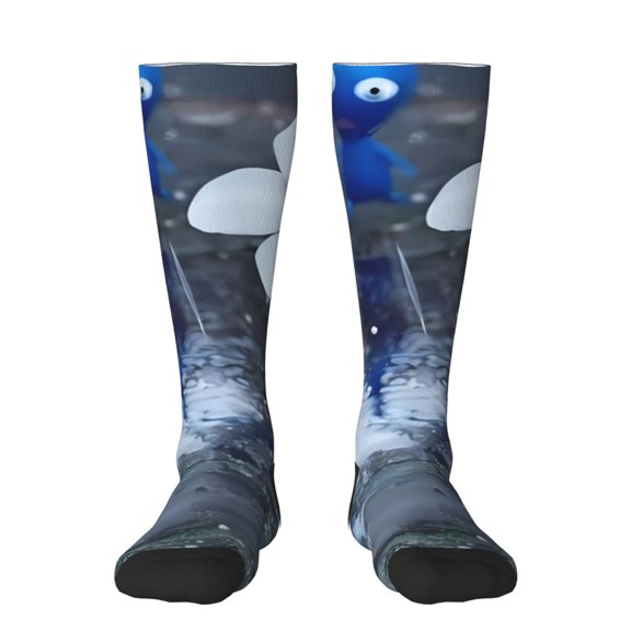 Saiise Pikmin Funny Socks Men Women Boys Kids Adults Novelty Graphic Crew Tube Socks Crazy Design Casual Dress Socks for Sports,Running,Travel