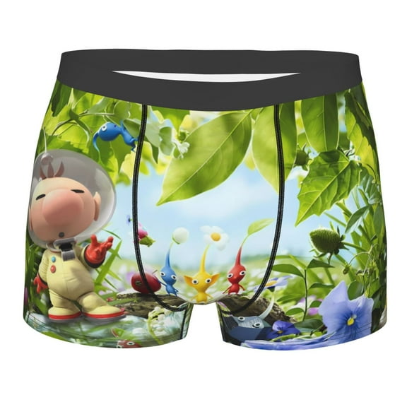 Saiise Pikmin Men's Underwear Boxer Briefs Cotton Trunks Short Leg Underwear (S-XXL)