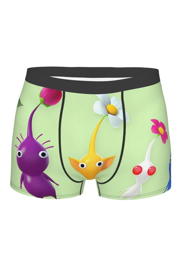 Pikmin Men's Underwear Boxer Briefs Cotton Trunks Short Leg Underwear (S-XXL)