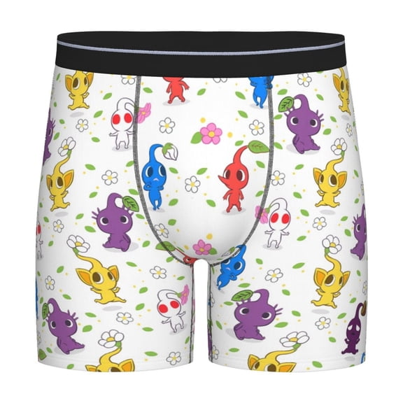 Saiise Pikmin Men's Underwear Boxer Briefs Cotton Trunks Short Leg Underwear (S-XXL)