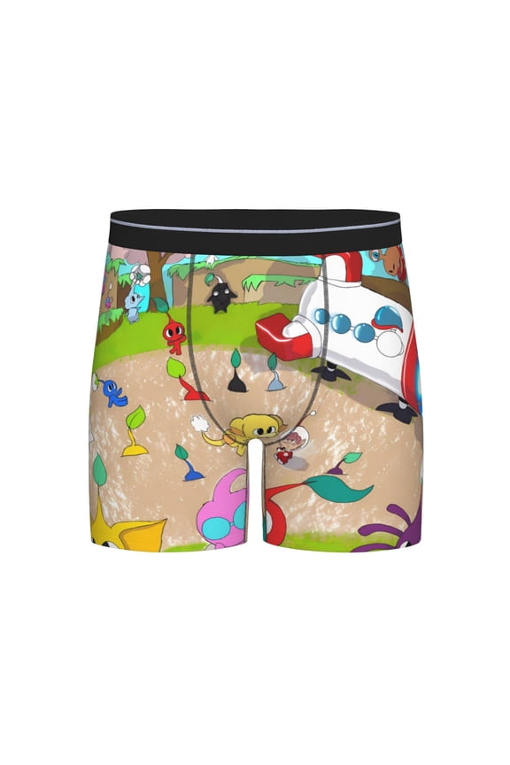 Pikmin Men's Underwear Boxer Briefs Cotton Trunks Short Leg Underwear (S-XXL)
