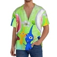 thumbnail image 1 of Saiise Pikmin Mens Front Pocket Hawaiian Shirts Casual Floral Shirts Short Sleeve Button Down Beach Tropical Shirts, 1 of 6