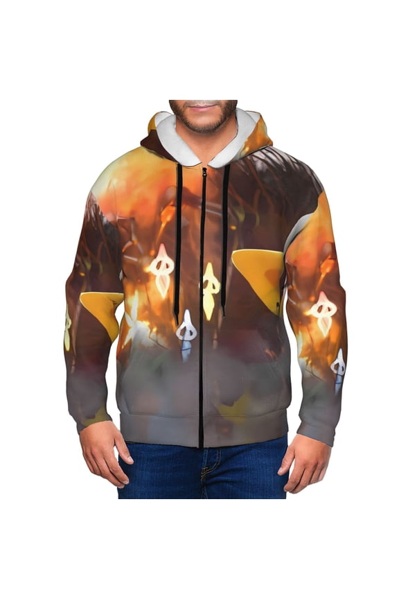 Pikmin Mens Zip Up Hoodie Long Sleeve Full-zip Hooded Sweatshirt Pullover With Kangaroo Pocket S-3XL