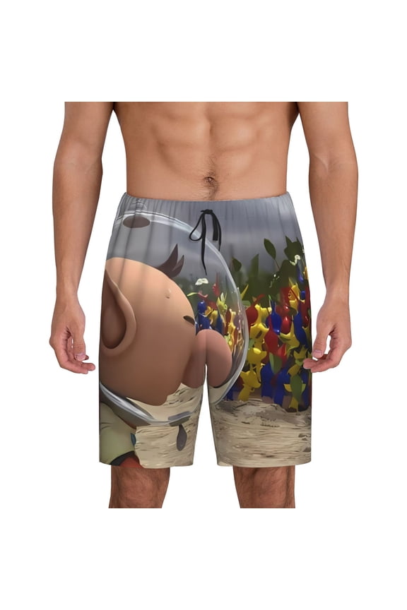 Pikmin Pattern Pajama Shorts Mens Pajama Bottoms for Men Pjs Lounge Sleep Shorts with Pockets(S-4XL)
