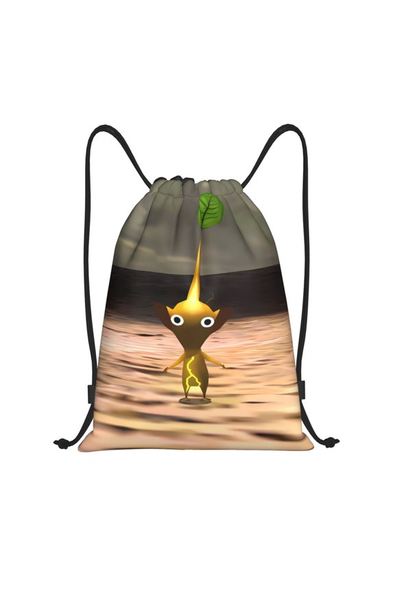 Pikmin Print Drawstring Backpack String Bag Sackpack Cinch Water Resistant for Gym Shopping Sport Yoga