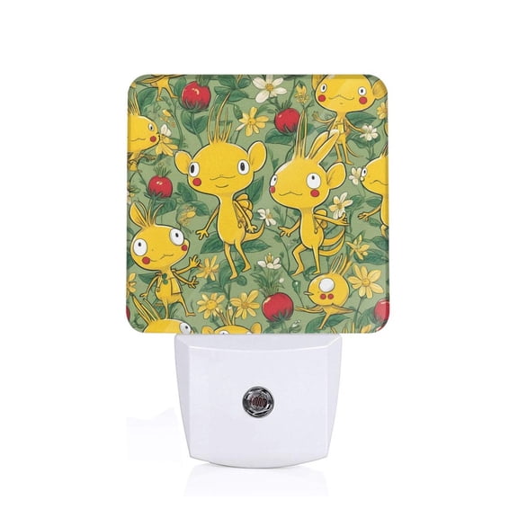 Saiise Pikmin Print LED Night Light for Bathroom,Hallway,Bedroom,Kids Room,Stairway-EU