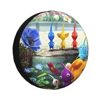 Saiise Pikmin Print Rv Spare Tire Cover Wheel Tire Cover for Travel Trailers Protectors Weatherproof Dust-Proof for Camper Trailer Truck SUV Rv Universal-14 inch