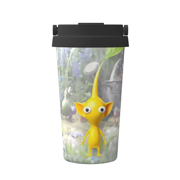 Saiise Pikmin Print Travel Coffee Mug 16oz,Insulated Coffee Mug to Go,Reusable Coffee Travel Mug with Seal Lid,Vacuum Stainless Steel Coffee Cups for Hot/Ice Coffee Tea